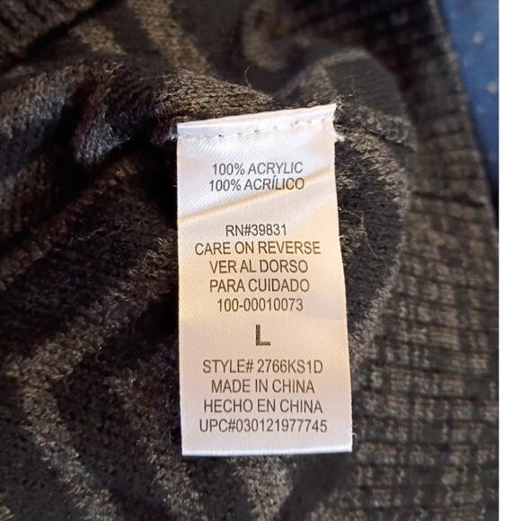 My Michelle black gray geometric sweater dress l cozy winter knit bodycon casual - Picture 8 of 10